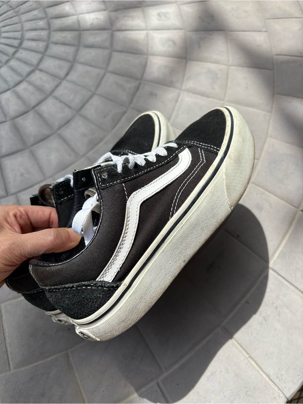 Vans Black and White Classic Old Skool Sneakers - Picture 7 of 8